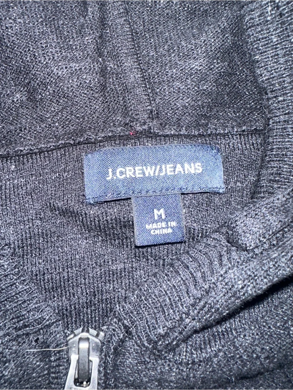 J. Crew Men’s Black Zip-Up Hooded Sweater